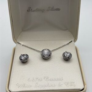 Sterling Silver Necklace with White Sapphire